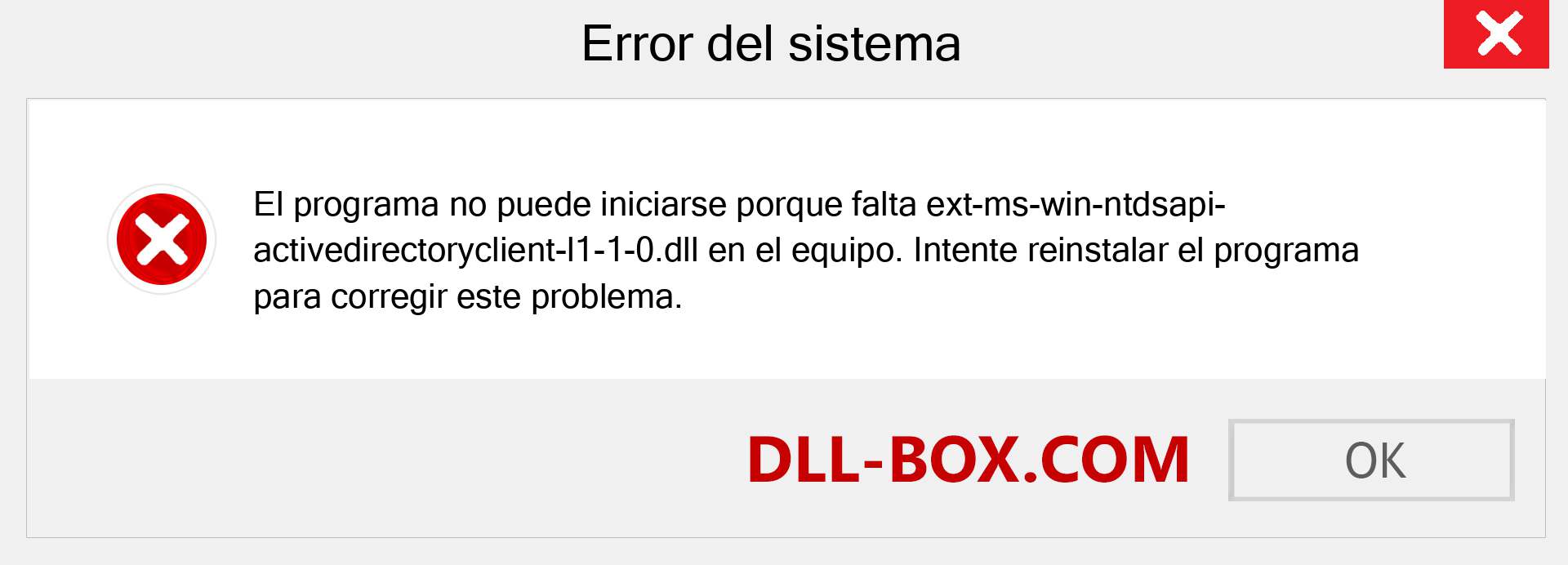 ¿Falta el archivo ext-ms-win-ntdsapi-activedirectoryclient-l1-1-0.dll ?. Descargar para Windows 7, 8, 10 - Corregir ext-ms-win-ntdsapi-activedirectoryclient-l1-1-0 dll Missing Error en Windows, fotos, imágenes